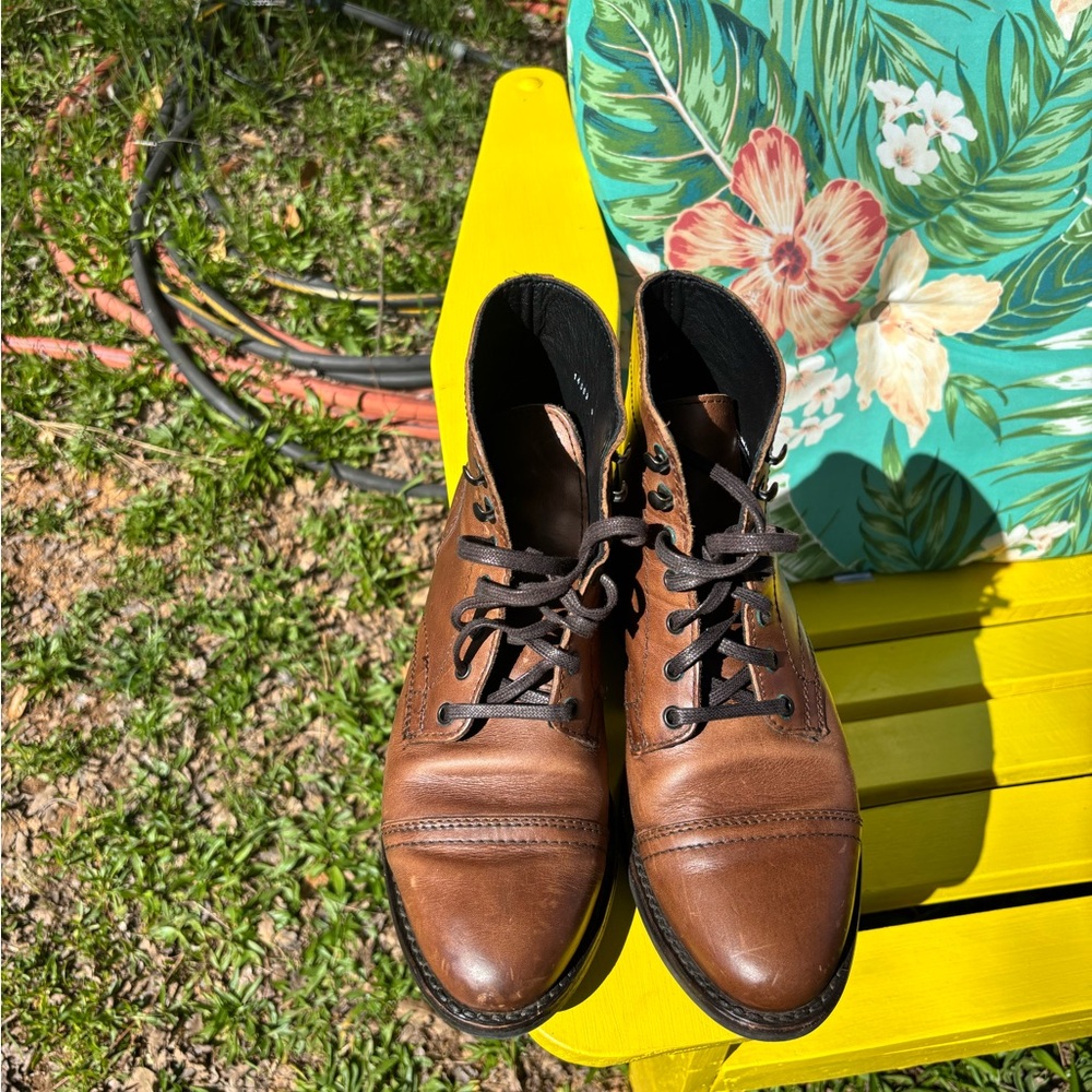 Thursday Boot Company Brown Leather Lace-Up Ankle Boots - Picture 3 of 6
